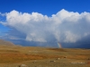 Rainbow in mountain landscape