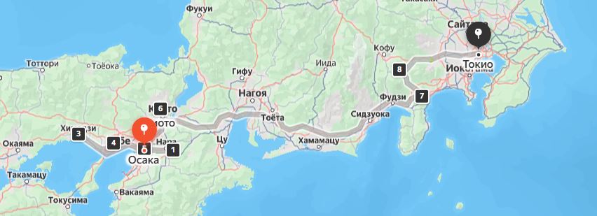 Карта путешествия по Японии 2026